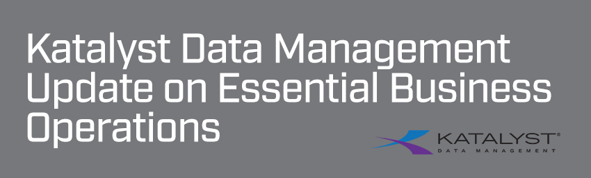 Katalyst Data Management Update on Operations